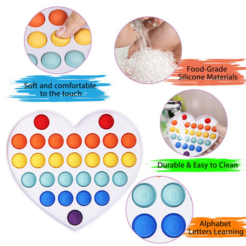 Cucue Simple Fidget Pop Toys - Portable, Calming Sensory Hand Toys For Fun & Stress Relief - Soft & Flexible Silicone Materials Keychain - Durable Poppers For Kids & Adults