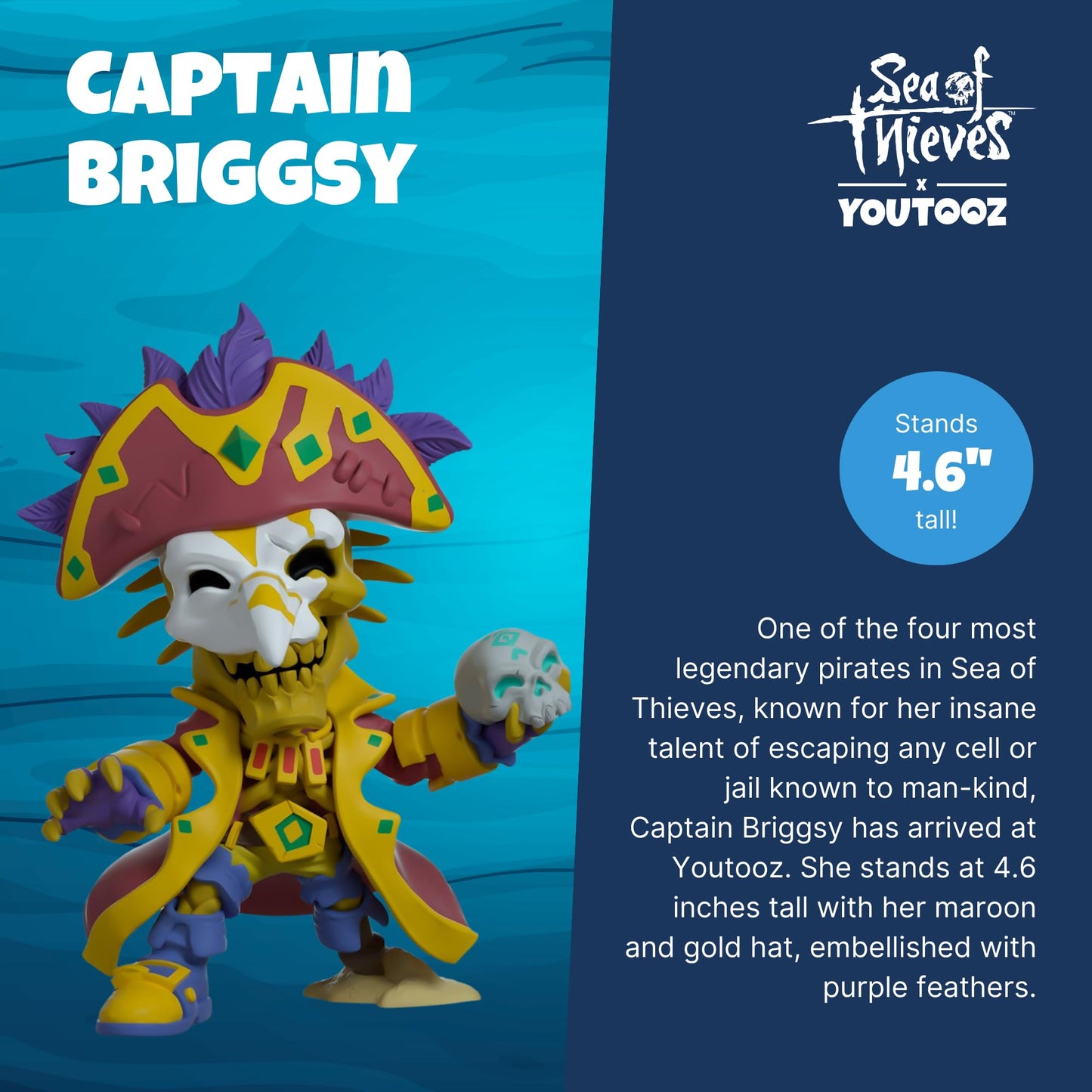 Youtooz Sea of Thieves Captain Briggsy 4.6 Vinyl Figure, High Detailed Collectible Sea of Thieves Figurine of Briggsy by Youtooz