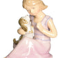 Stealstreet Me And My Buddy Girl In Pink Robe Sitting And Hugging Dog Figurine
