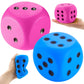 Zomiboo 2 Pcs Large Foam Dice Stress Balls Soft Jumbo 6 Sided Giant Dice Educational Learning Squeeze Anxiety Relieve Toy Gifts 