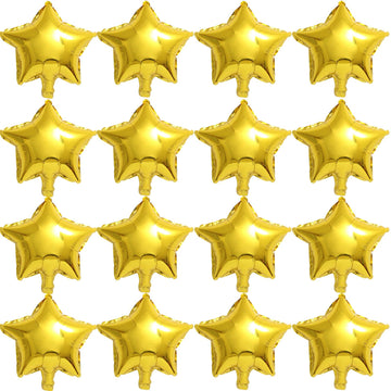 Gold Star Balloons,Pskjatin 50 Pieces 10'' Star Balloons,Gold Foil Star Balloon Mylar Balloons For Party Decorations