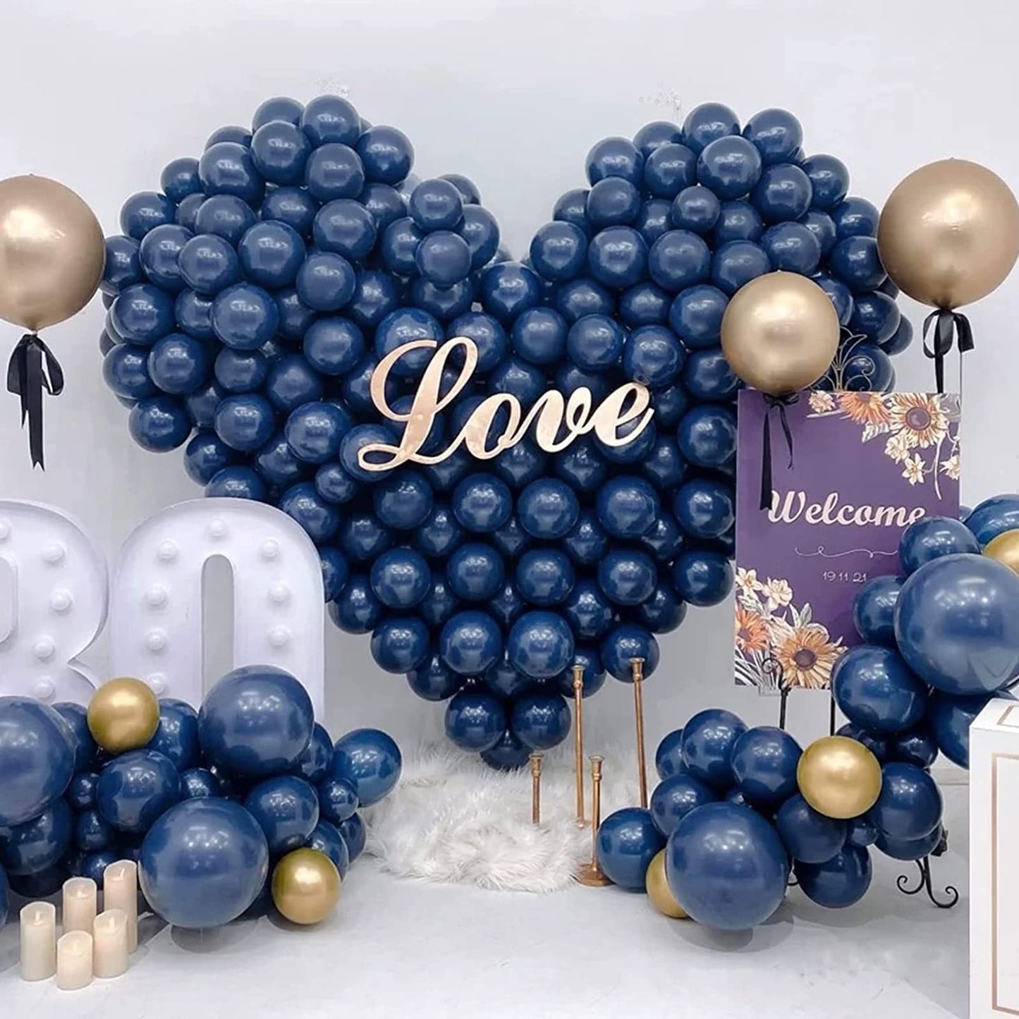 Navy Blue Balloons Latex Balloon 5 10 12 18Inch Different Sizes 103Pcs Matte Night Blue Dark Blue Balloon Kit For Kids Birthday Party Decoration Under Sea Baby Shower Wedding Jungle Safari