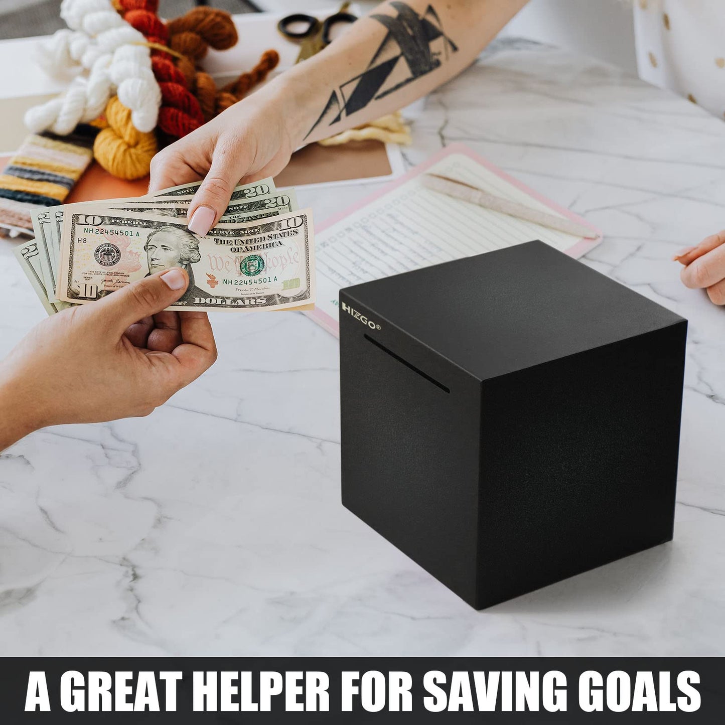 hizgo mature-themed Piggy Bank- Piggy Bank for mature-themeds Must Break to Open -Stainless Steel Piggy Bank-Metal Saving Box (5.9 inch)