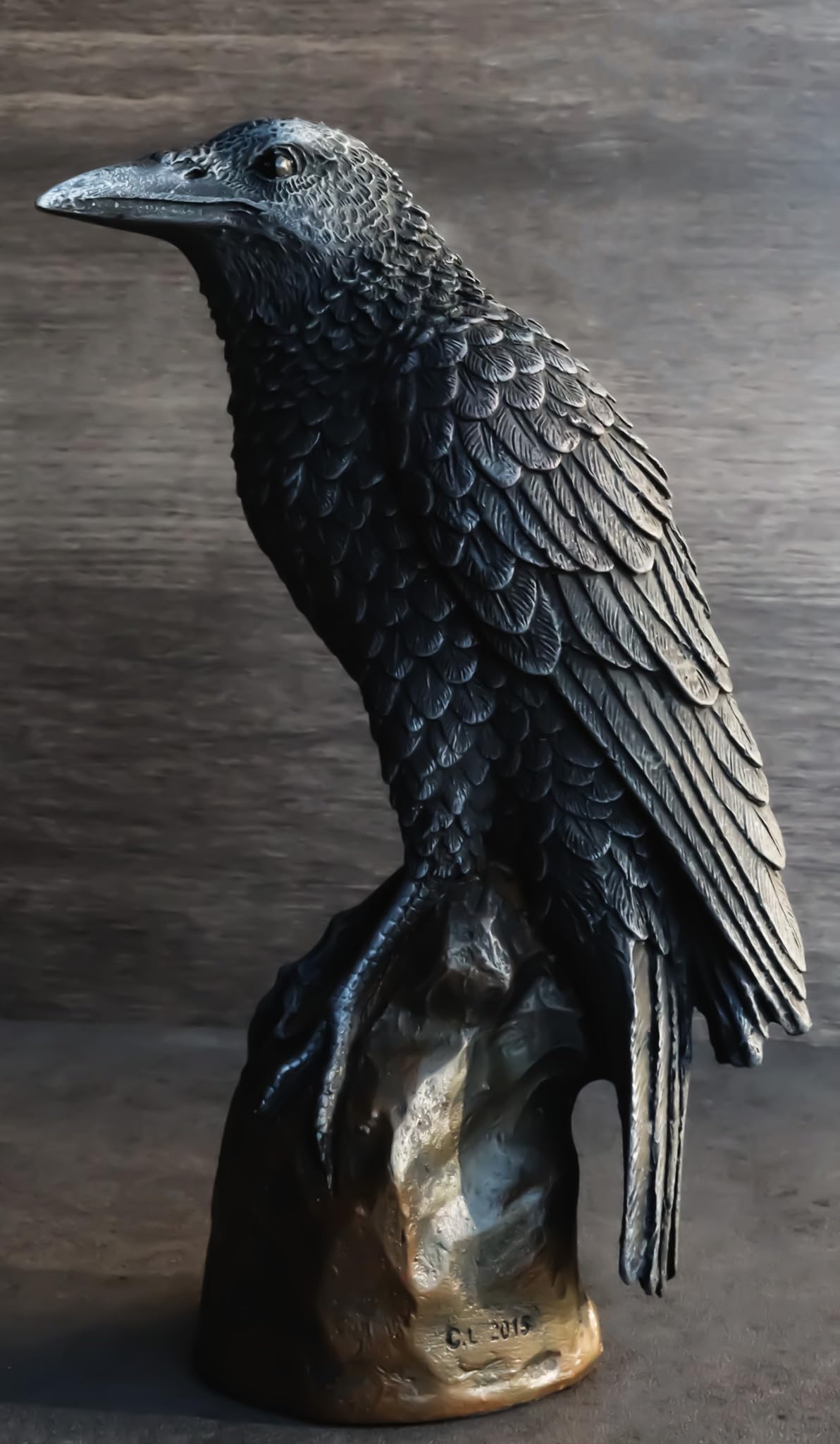 Ebros Gift Gothic Raven Figurine Crow Scavenger Bird Perching On Rock Sculpture 6' H Ossuary Macabre Harbinger Of Doom Ravens Crows Death Creature