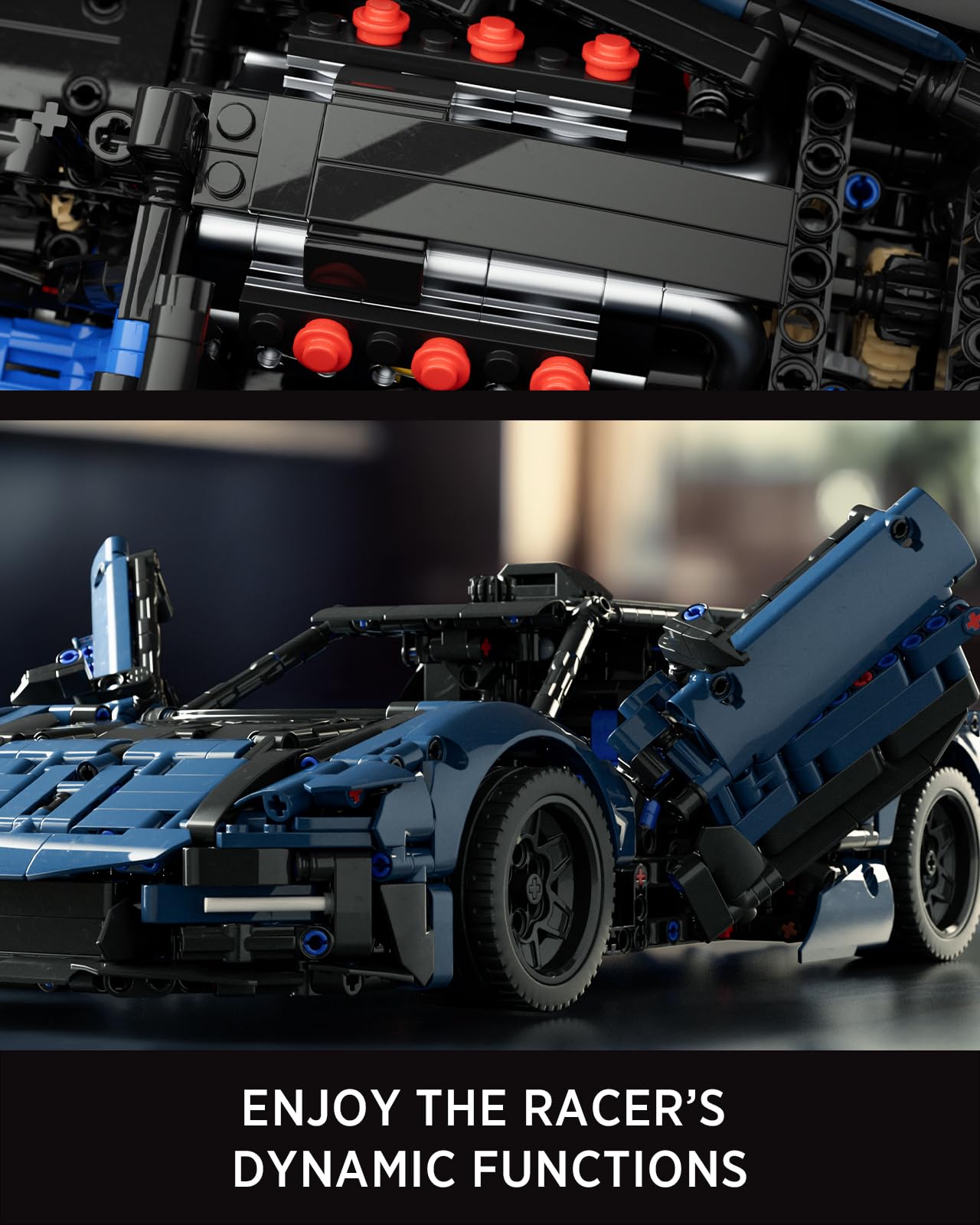 Nifeliz MCX Race Car Building Set, 1/12 Scale Sports Car Model, 1726 PCS, Blue, NF10321, Ideal Gift for Race Lovers