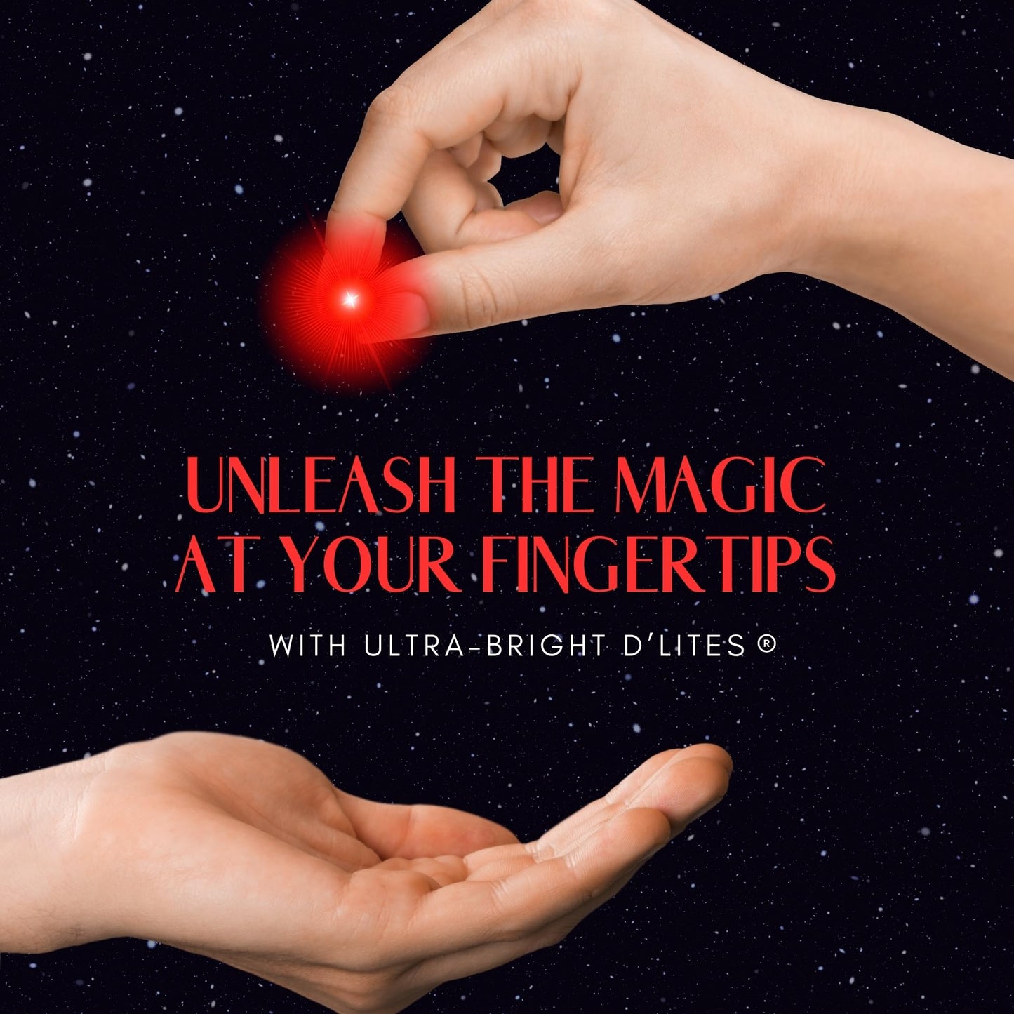 D'lite Magic Thumb Lightup Trick Set / 2 Original Amazing Ultra Bright Light Magic Fingers - Closeup & Stage Magic Tricks - Easy Illusion Anyone Can Do It - Magic Trick for mature-themeds (Jumbo Blue)
