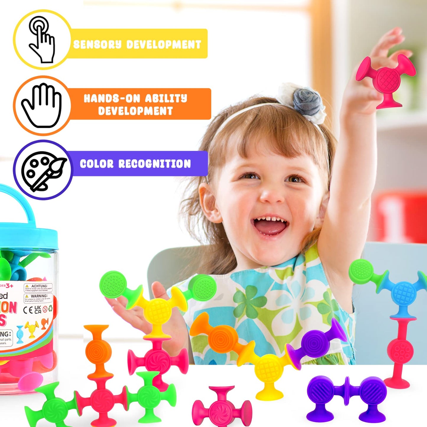 Textured Suction Bath Toys - 30 Pcs Silicone Baby And Toddler Sensory And Fine Motor Toys | Great For Autism/Add/Adhd | Christmas Stocking Stuffers | Indoor, Outdoor, And Travel Toy