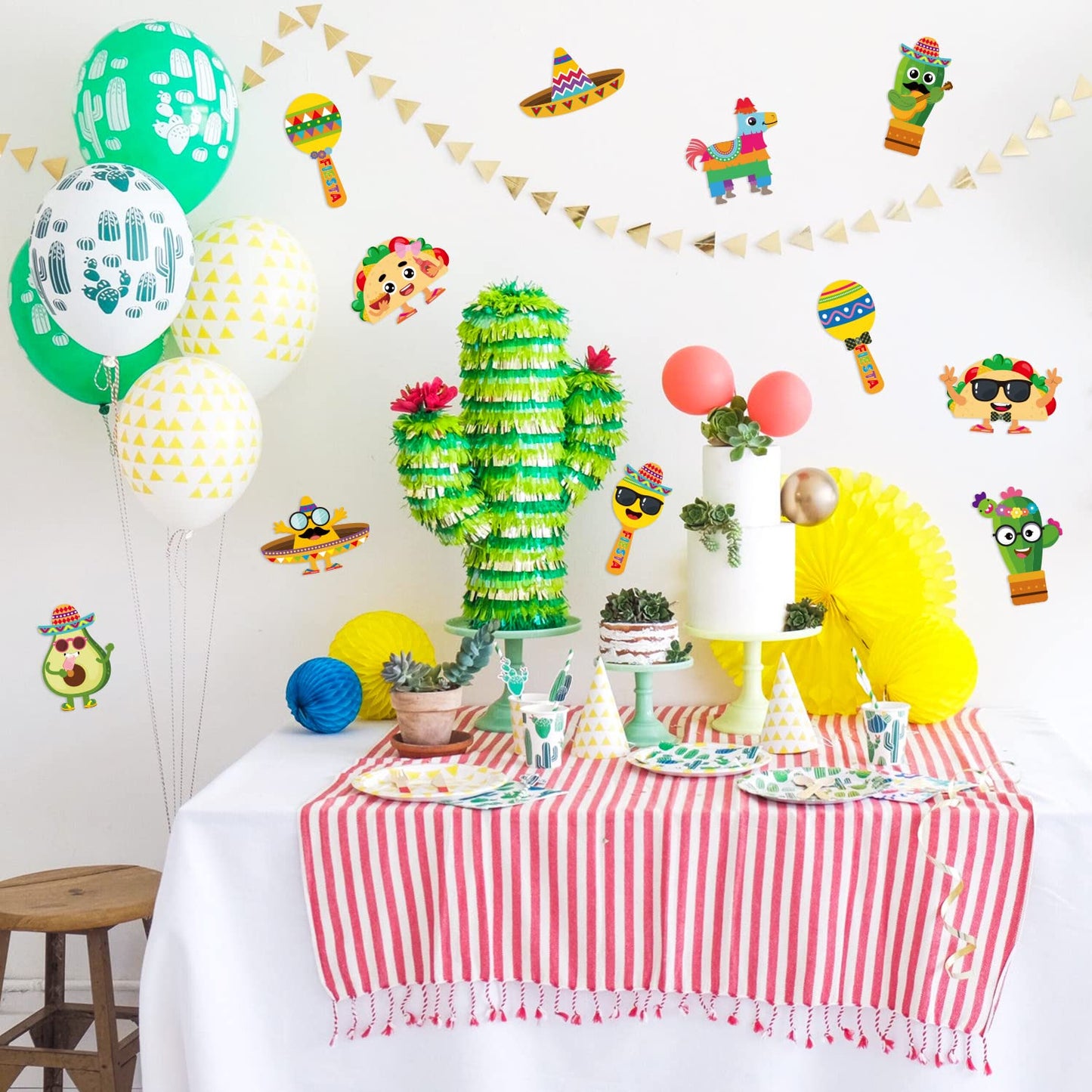 Haooryx 36Pcs Make Your Own Fiesta Stickers Sheet, Make A Face Stickers Game Mexican Fiesta Cinco De Mayo Taco Sticker Mix And Match Cactus Sticker For Kids Birthday Party Favor Gift Art Craft Rewards