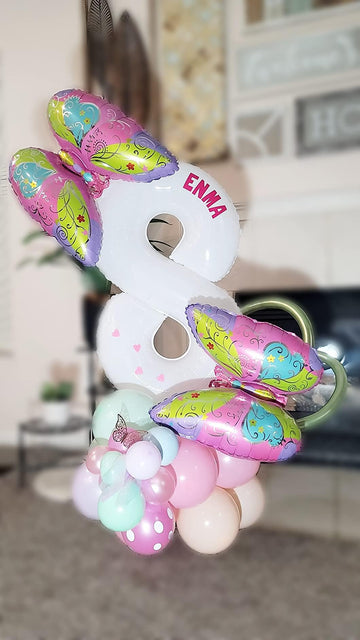 Number 8 Balloon 40 Inch White 8 18 28 80 1989 Birthday Balloons, Large Mylar Foil Helium Balloon Birthday Decorations Party Sup