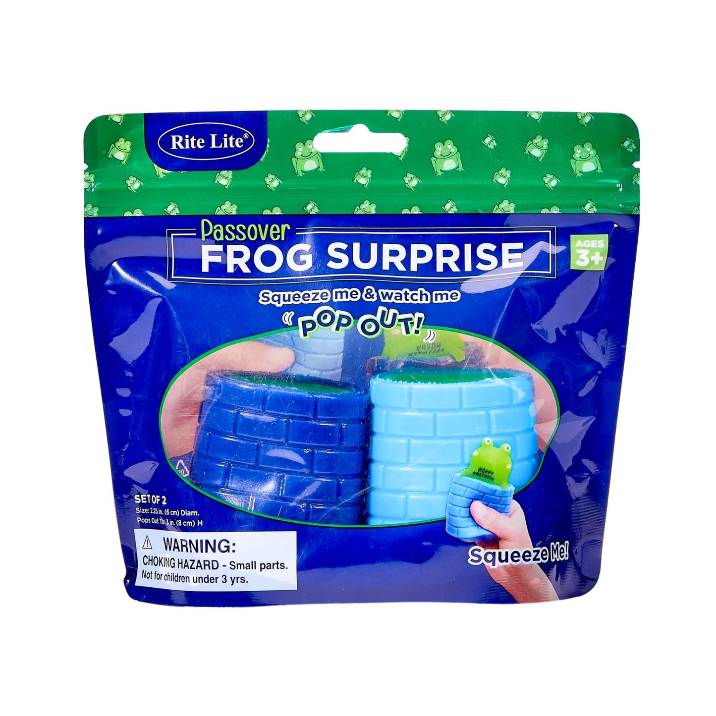 Rite Lite Passover Frog Gift Squishy Surprise Pops Out When You Squeeze! Fun & Addictive Squish Frog Pesach Seder Gifts Playful