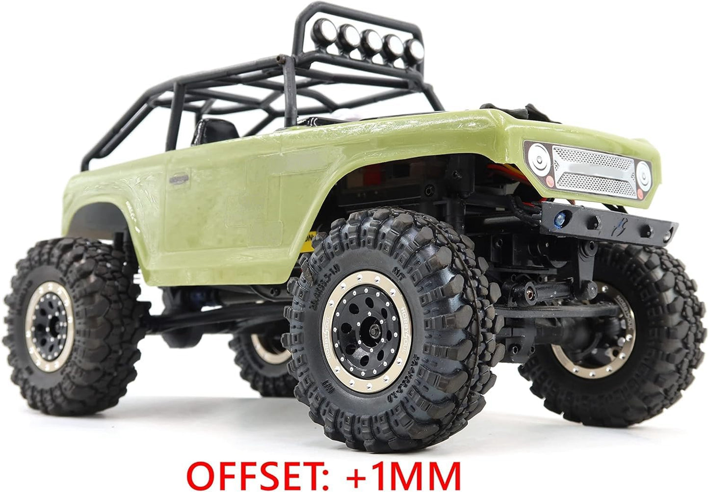 Hobbysoul Adjustable Offset 1.0 Beadlock Wheels Rims For 1/18 Traxxas Trx4M & 1/24 Axial Scx24 90081 Crawler, (4-Pack)