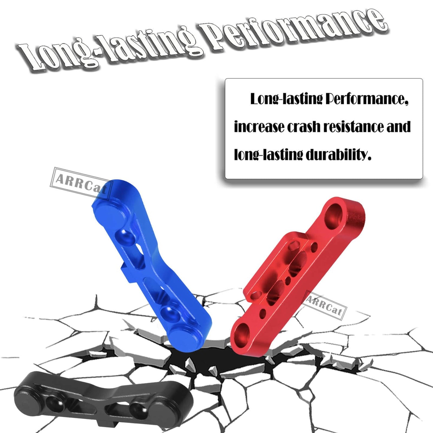 ARRCat Aluminum Rear Lower Arm Suspension Mount Set Upgrades Part for Arrma 6S 1/8 Typhon Kraton Notorious 6S,Felony Infraction