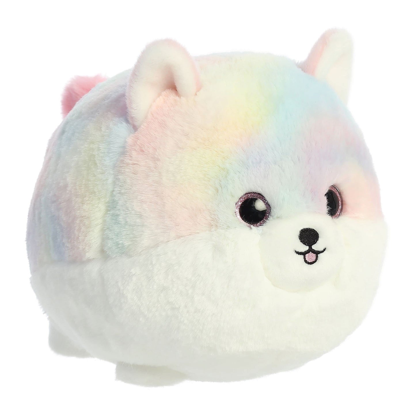 Aurora® Playful Teddy Pets™ 9" Rainbow Pom Stuffed Animal - Multicolor Polyester, Small, Unique Design