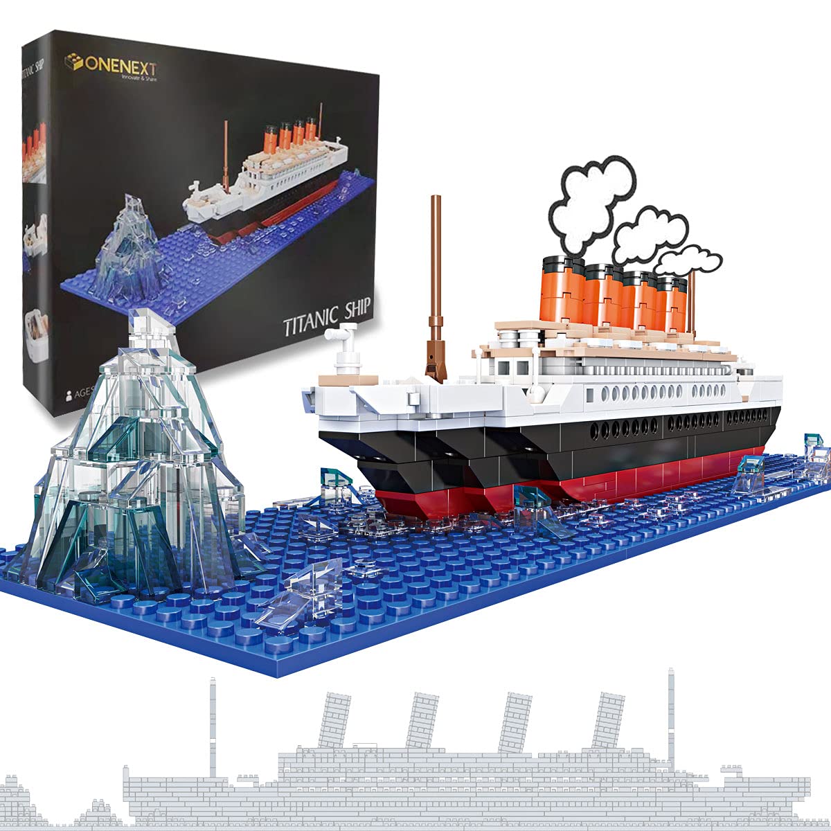 OneNext RMS Titanic Model Large Building Block Set 548pcs 100% Compatible DIY Educational Toys 3D Puzzle Gift for mature-themeds and Kids
