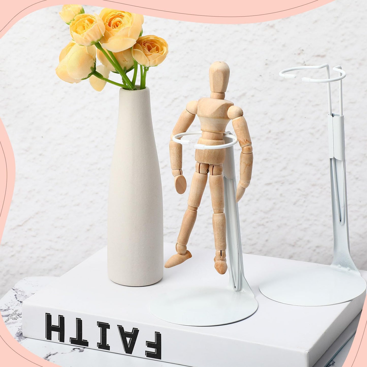 Yaocom 12 Pcs Doll Stand Action Figure Stands With Expandable Waist Wire For 8'' To 12'' Dolls And Action Figure(White)