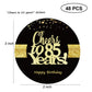Sumerk 48 Pcs Cheers To 85 Stickers Large Bottle Stickers 85Th Birthday Stickers Card Seals 2 Inches Round Happy Birthday Party
