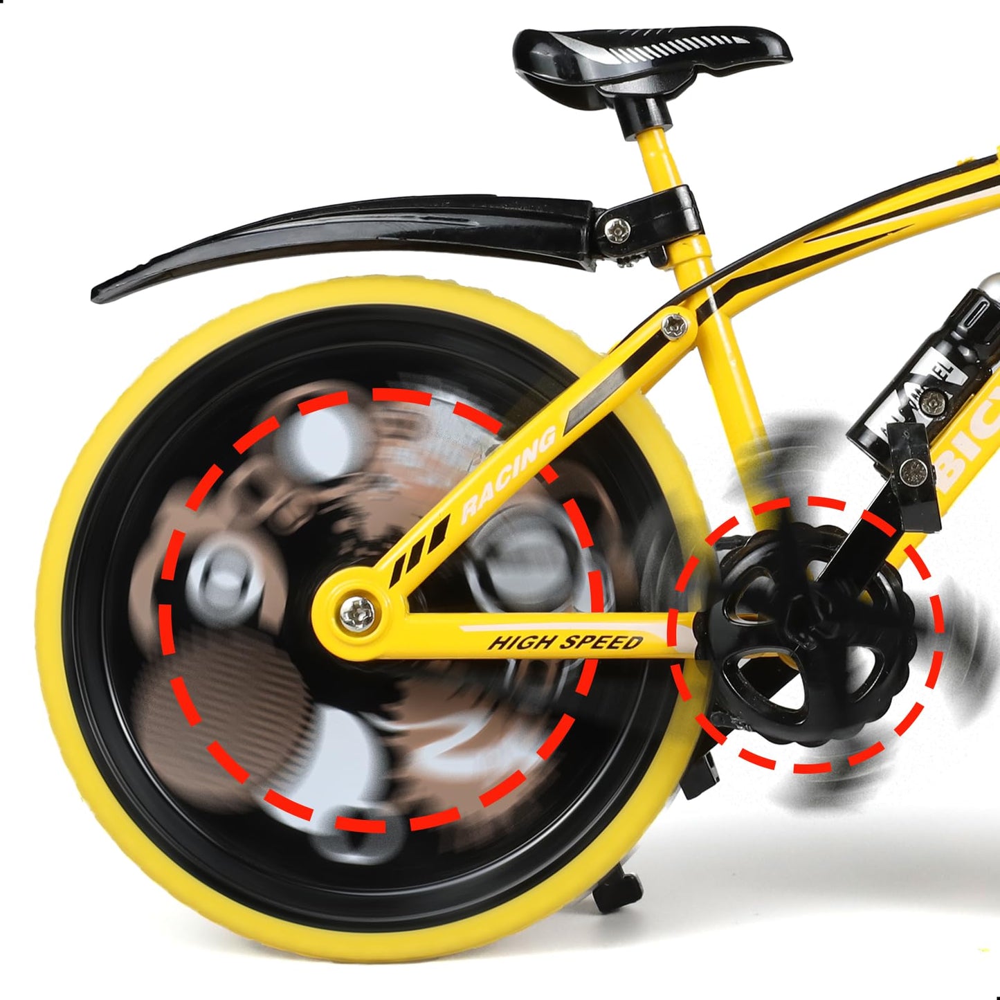 Risopen 1:8 Scale Die-Cast Alloy Mini Road Bike Bicycle Model Toy Finger BMX Toy Desktop Decoration Crafts for Cycling Lovers (Yellow)