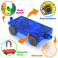 Magnetic Tiles Cars Construction Set, 4 Pcs Magnet Cars Magnetic Building Blocks Cars Toy For Kids Ages 4-8 3-5 Magnet Bricks Truck Kit Educational Sensory Toys Gifts For 3+ Year Old Boys & Girls