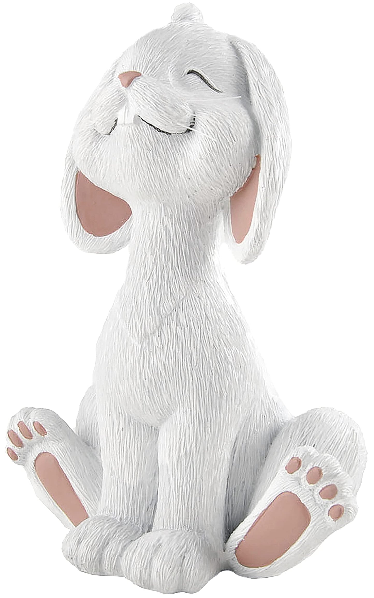 Whimsical White Bunny Rabbit Figurine Cute Collectible - Happy Bunny Collection - Cute Bunny Gifts, Gifts For Bunny Lovers, Bunn