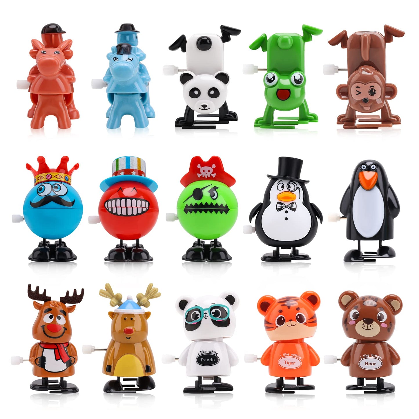Eeocwf 15Pcs Wind Up Toys For Kids, Assorted Animals Walking Jumping Clockwork Toys, Classroom Gifts Kids Birthday Party Favors