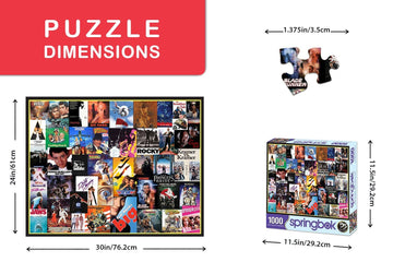 Springbok Going To The Movies 1000 Piece Jigsaw Puzzle For Adults Features A Photo Collage Of Posters From Some Of America'S Favorite Films