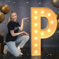 Imprsv 4Ft Marquee Light Up Letters, Mosaic Letters Marquee Letters For Baby Shower Engagement Graduation Party Decor, Large Mar