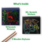 Skillmatics Scratch Art Book For Kids - Dinosaurs, Craft Kits & Supplies, 30+ Scratch Stickers, Travel Toys, Diy Kit, Gifts For Boys & Girls Ages 3, 4, 5, 6, 7, 8