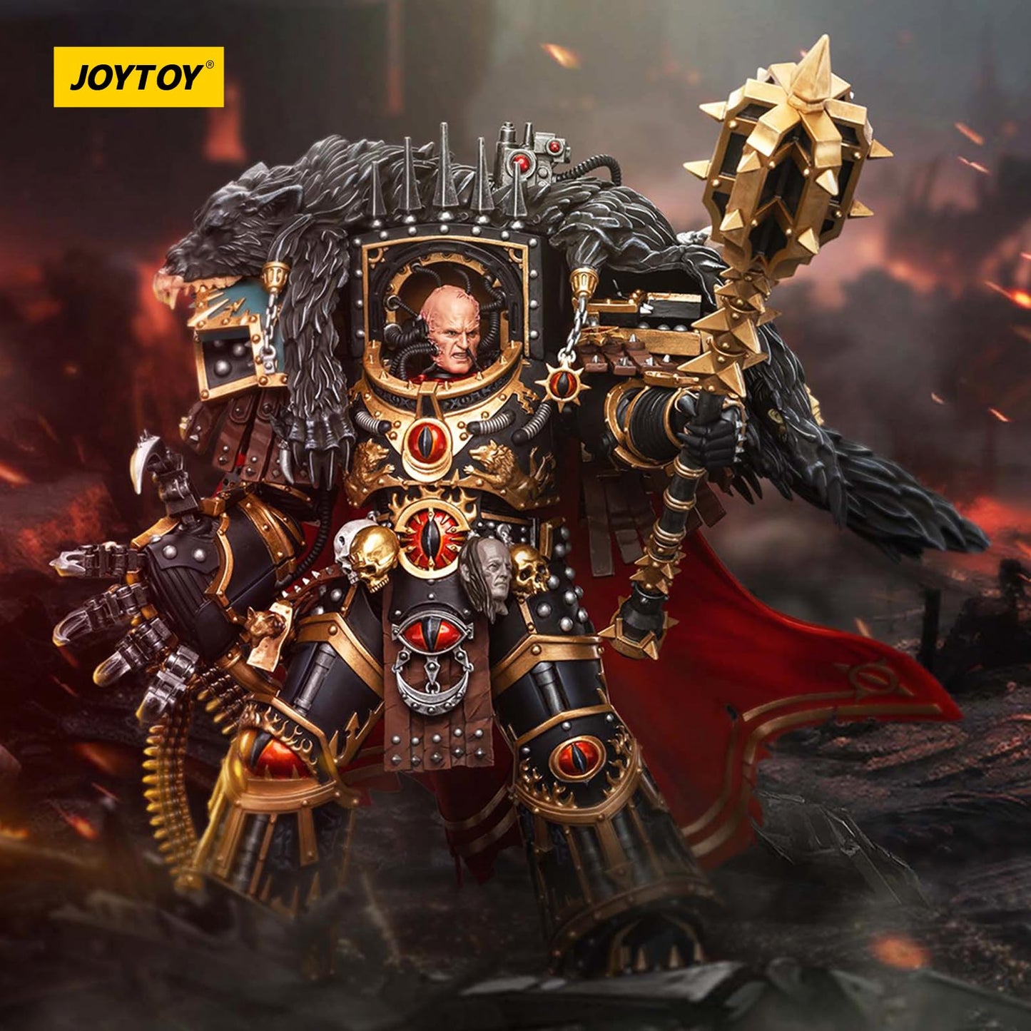 JOYTOY Warhammer 40k Sons of Horus Warmaster Horus 1/18 Action Figure, Black, 9.57 inches, Model QKZde-26BT-978