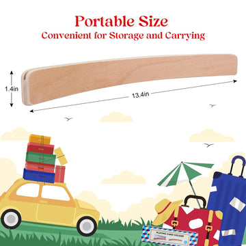 Offelec 4 Pack Card Holders For Playing Cards - Curved Wooden Playing Card Holder Racks Tray Set For Kids Adults Seniors Family,