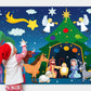 Yexiya Christmas Nativity Scene Felt Story Board Set for Toddlers Children, 3.4 Feet Nativity Crafts for Kids Preschool Sunday S