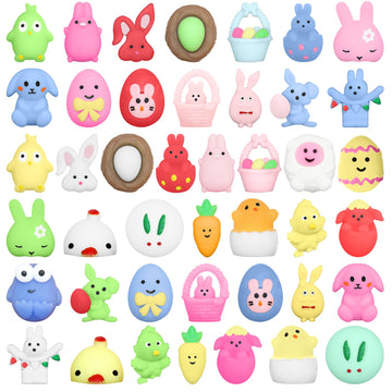 Lidifc 43 Pcs Easter Mochi Squishy Toys Stress Relief Squishies Easter Toys For Kids Girls Boys Toddlers Easter Basket Stuffers