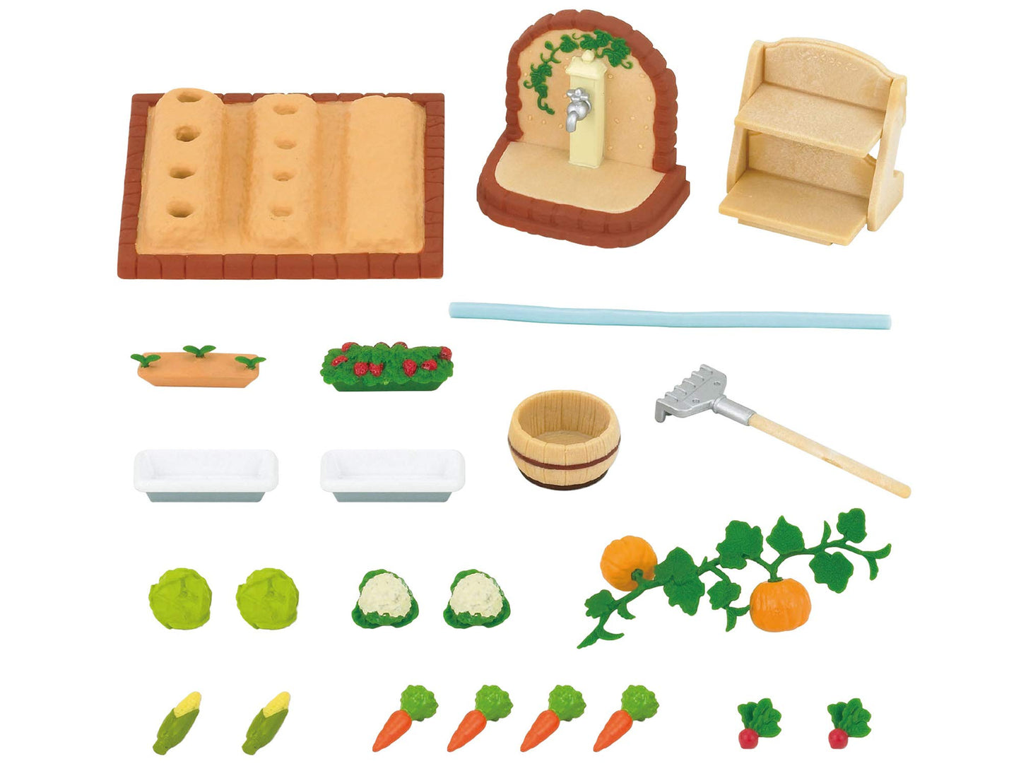Epoch-Making Sylvanian Families Vegetable Gardening Set KA-616, Small, Plastic, Tsukuri Color, Japan Import
