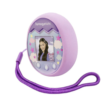 Xcivi Silicone Cover And Lanyard For Tamagotchi Pix Virtual Interactive Pet Game Machine, Silicone Shell Compatible With New Tamagotchi Pix (Purple)