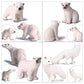Eoivsh 4Pcs Polar Animal Toys, Realistic Arctic Animals Figurines Set With Polar Bears & Arctic Fox, Plastic Winter Animal Figures For Cake Topper Birthday Gift Party Favor