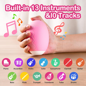 Aluabi Electronic Thumb Piano,Electronic Handy Piano For Music Beginner, 5-Keys 13 Kinds Of Musical Instruments Pocket Piano,Portable Educational Piano Keyboard Finger Piano, Gift For Kids And Adults