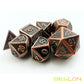 Bescon Antique Copper Solid Metal Polyhedral Dice Set of 7 Copper Metallic RPG Role Playing Game Dice 7pcs Set D4-D20