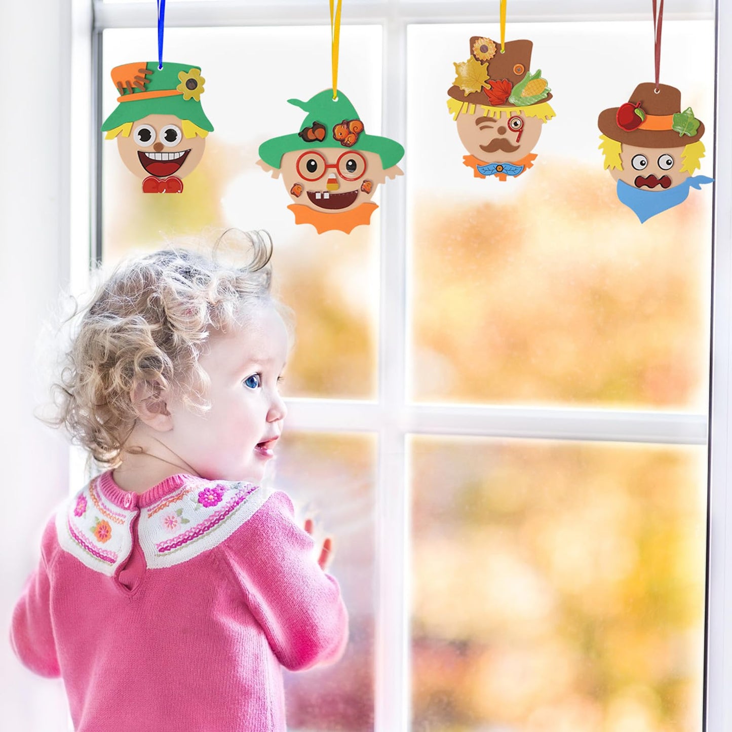 Fennoral 12 Pack Fall Craft For Kids Make You Own Scarecrow Foam Stickers Diy Arts And Crafts For Boys Girls Fall Art Activities