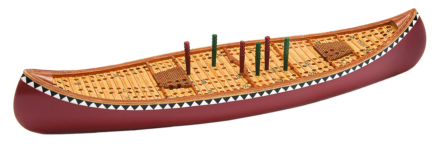 Outside Inside Hand Painted Tin Boat Cribbage Board - Multi Color, One Size, Model 99886, Resin Material