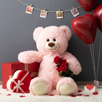 Hollyhome Teddy Bear Plush Giant Teddy Bears Stuffed Animals Teddy Bear Love 36 Inch Pink
