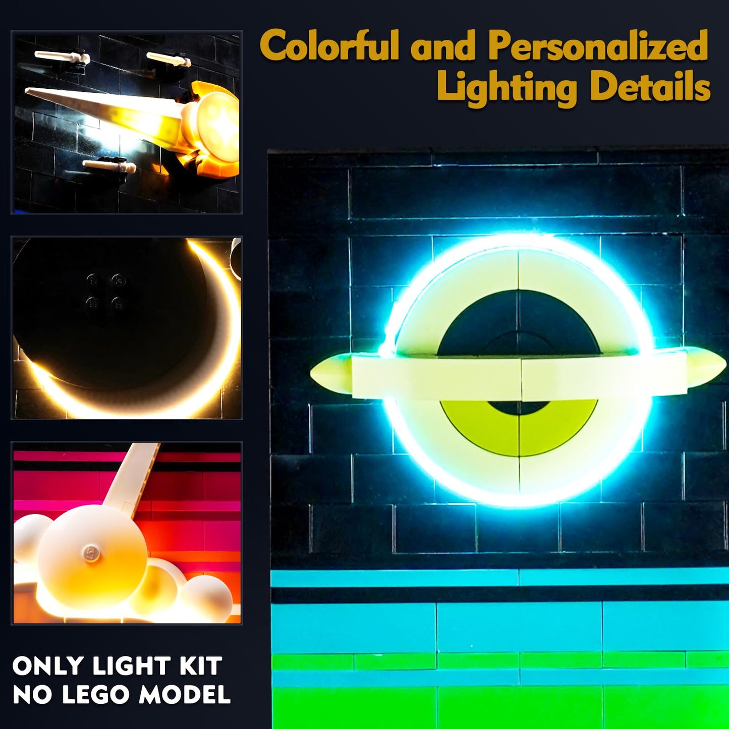 Vonado Light Kit Compatible With Lego Tales Of The Space Age, Diy Lighting Compatible With Lego 21340 Building Set (No Model), Lights Compatible With Lego Space 3D Postcards For Astronomy Lovers