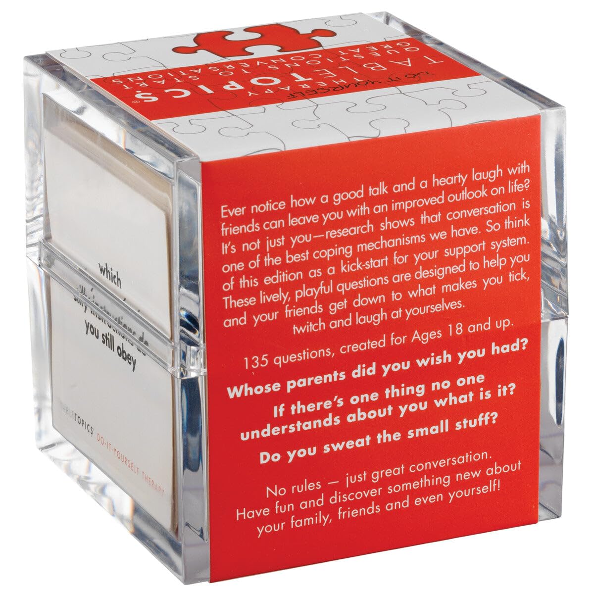TableTopics DIY Therapy Conversation Cards - 135 Fun Questions to Connect with Friends, Cardstock, Model TT-0127-A