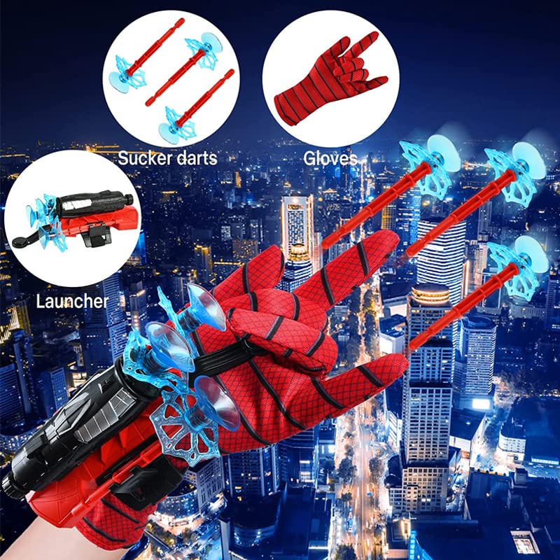 Aodai Set Of 2 Spider Gloves Man Web Shooter Toy, Spider Kids Plastic Role-Play Launcher Glove Cool Movie Launcher With Wrist To