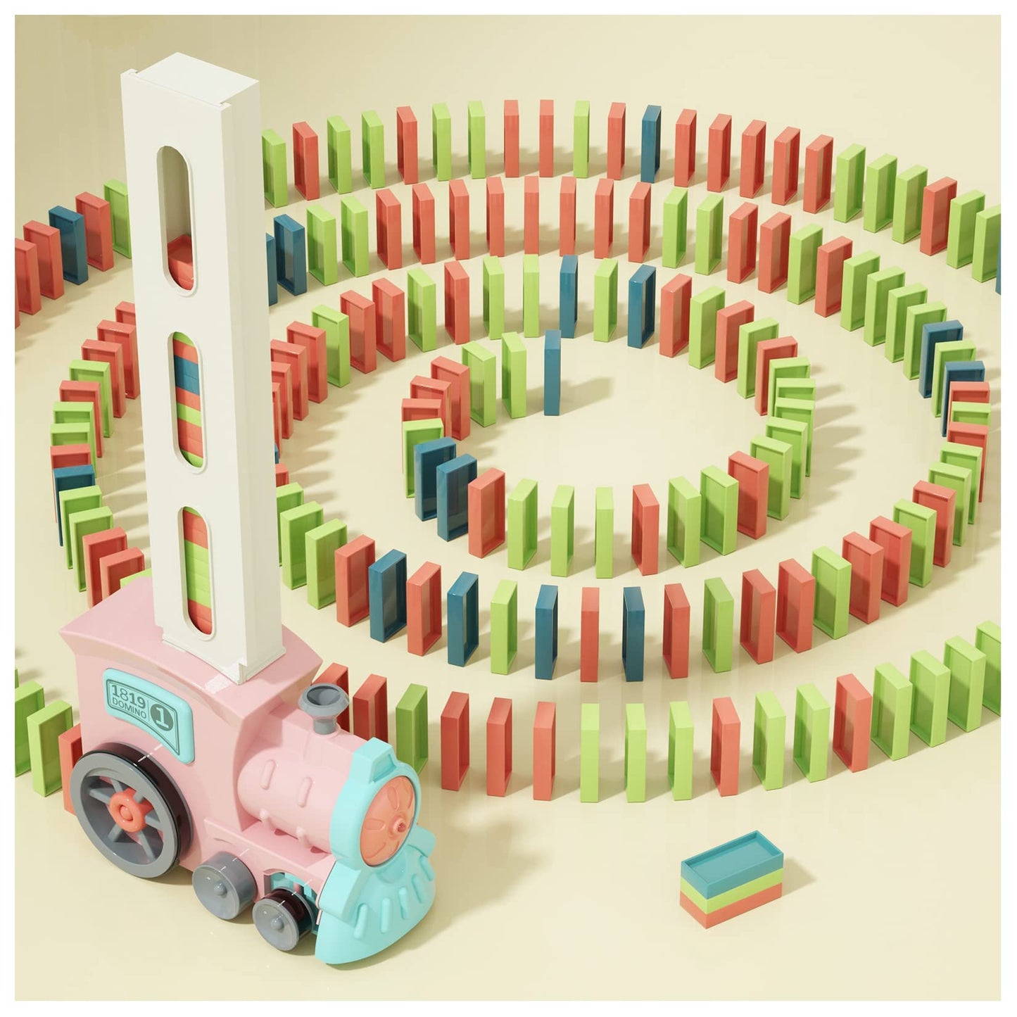 Domino Train Toys For Girls 3+ Year Old: Kids Stacking Dominoes Games - Montessori Toy Toddler 3-5 Boys Ages 4-8 - Interactive A