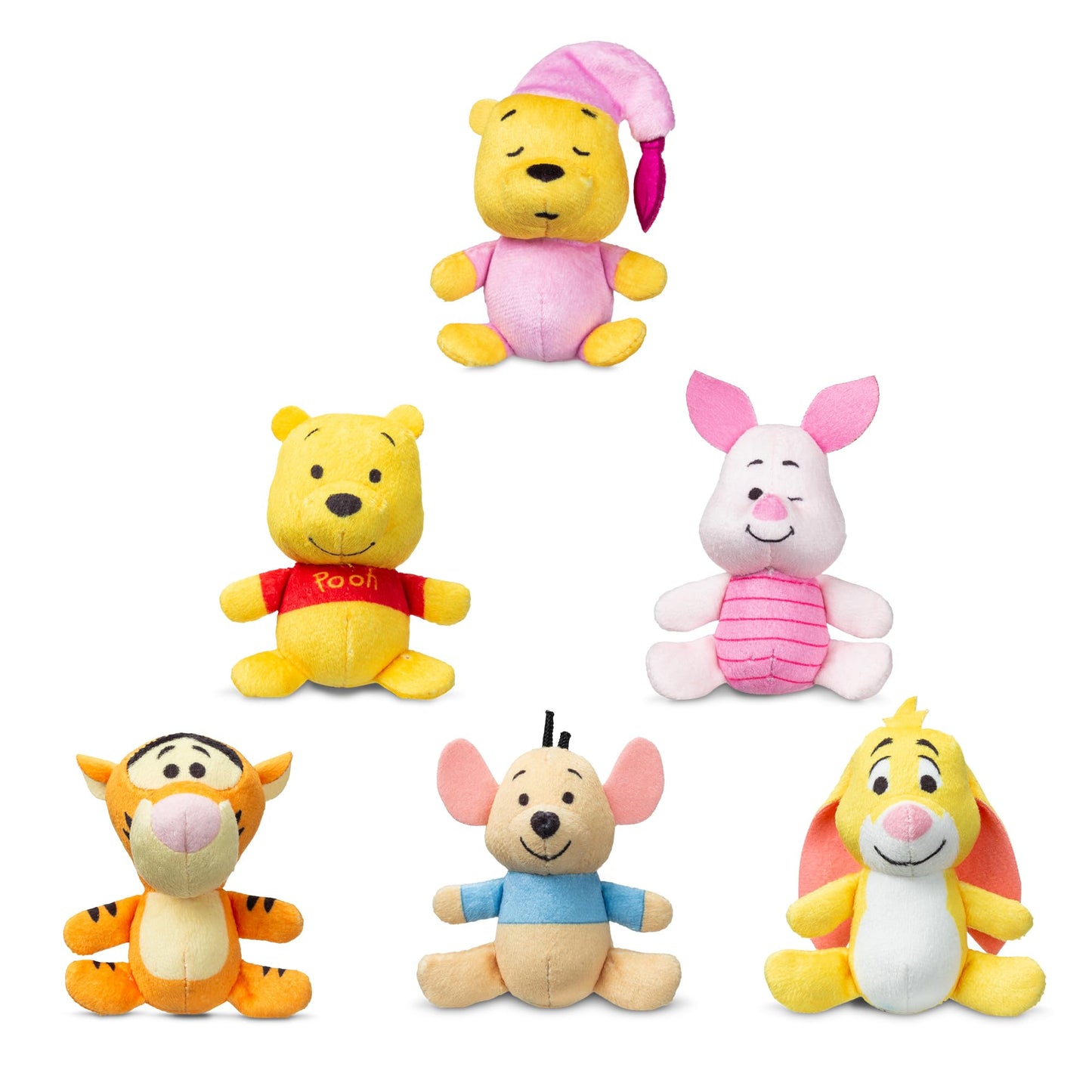 Micro Teenies Mini Plush Figures 6 Pack - Winnie the Pooh and Pals, Soft Polyester Toys for Kids Ages 4+