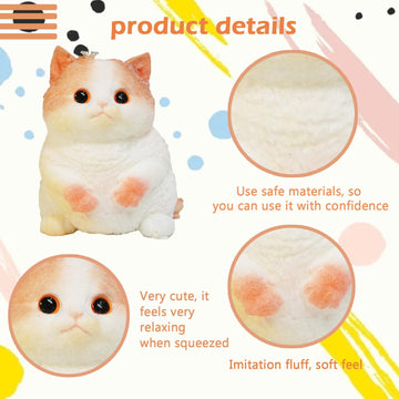 Taba Giant Cat Squishy For Kids Adults, Big Furry Cat Squishy Toys For Stress Relief, Super Soft Squeeze Fidget Toy (Crown Cat)