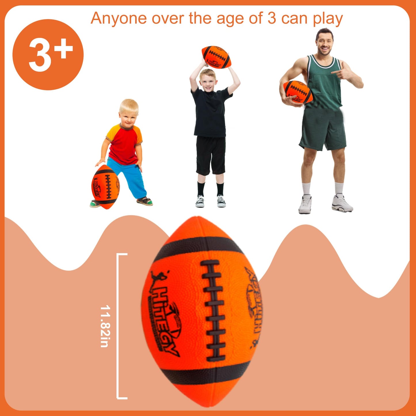 Hitegy Rechargeable Glow In The Dark Football - Usb Charging, Official Size 6, Light Up With Every Catch And Throw, Includes Pum