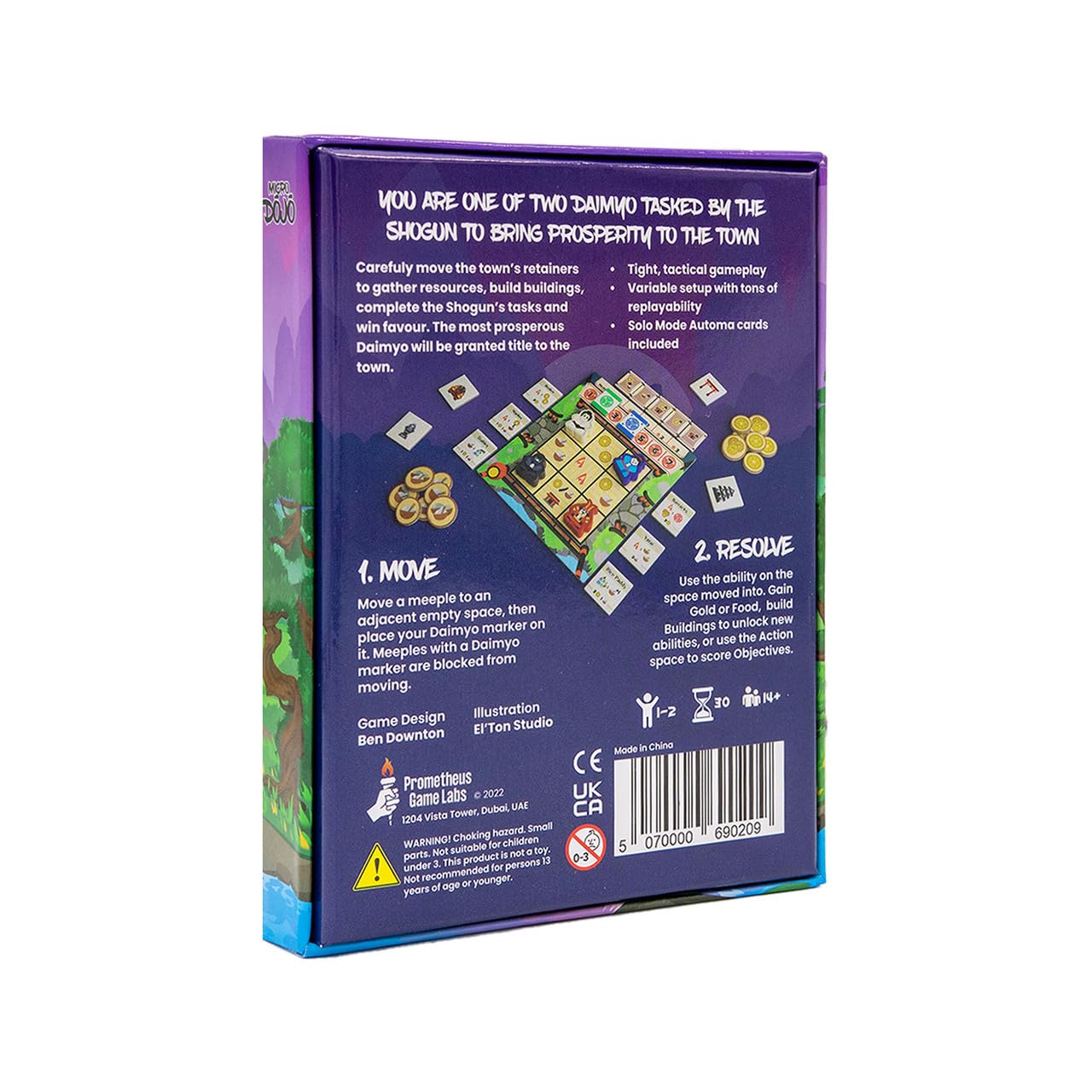 Micro Dojo - Tactically Move Meeples In A Cerebral And Variable Game For 2 Players That Fits In Your Pocket (Age 14+)