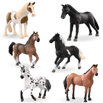 Terra By Battat - 6 Pcs Horse Figurines - Horse Toy Set - Realistic Plastic Animal Figurines - Collectible Horse Gift For Kids 3