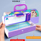 Funblast Dinosaur Pencil Box Suitcase Style Password Lock Pencil Case, Multi-Layer Pencil Box Kids, Boys, Girls, Stationary Orga