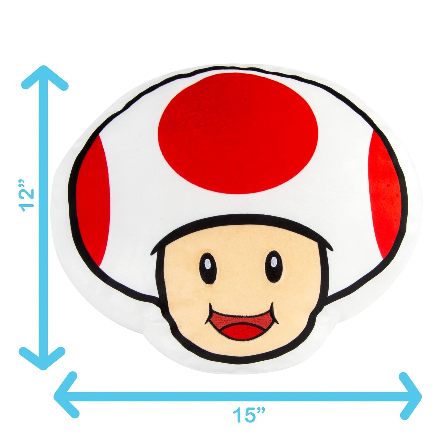 Club Mocchi-Mocchi Nintendo Super Mario Toad Plushie - 15 Inch Red Collectible Squishy Plush - Model T12413, Polyester Material